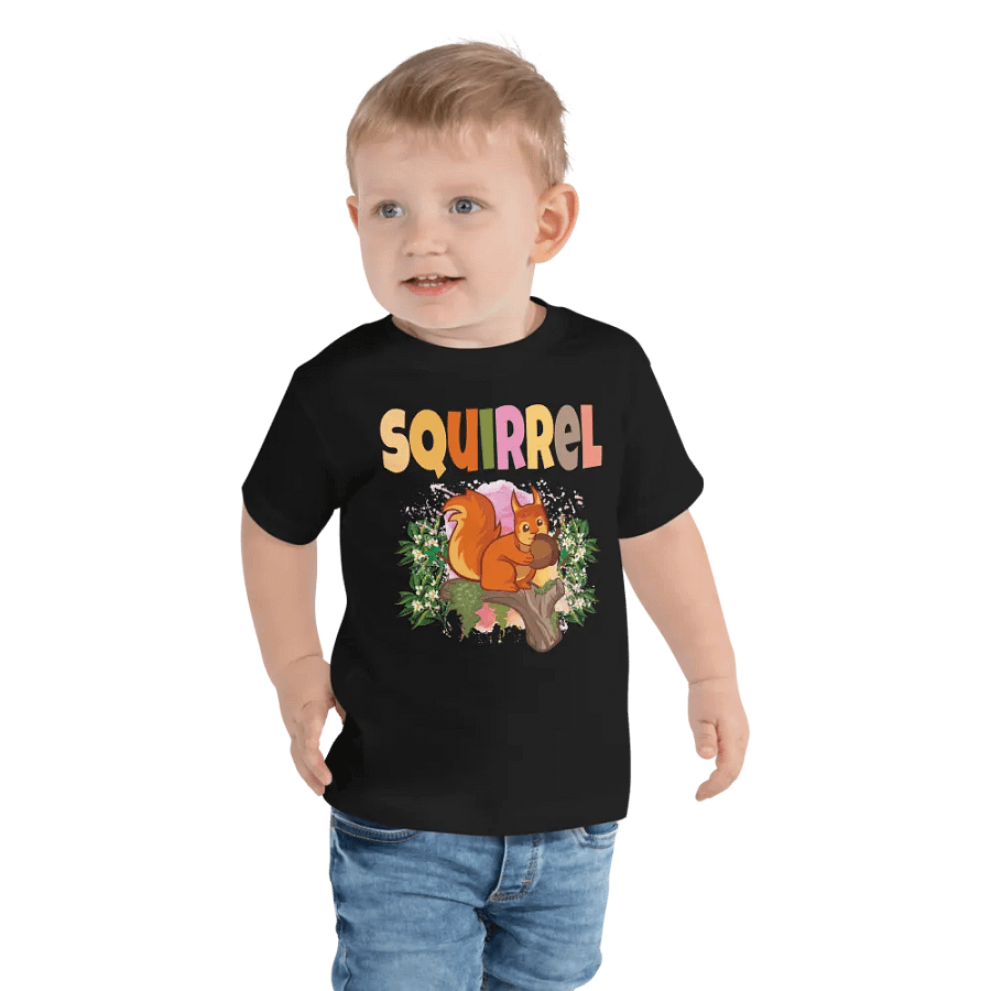 Squirrel Colorful Funny Cute Bella +Canvas Toddler T-Shirt – Funny Shirt, Best Gift for Kids product image (5)