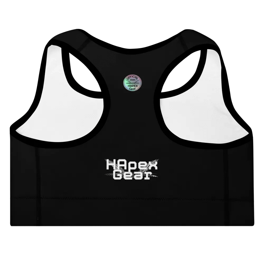 White HApex Gear White Logo Cancer Awareness Orange Ribbon. Black Padded Sports Bra product image (7)