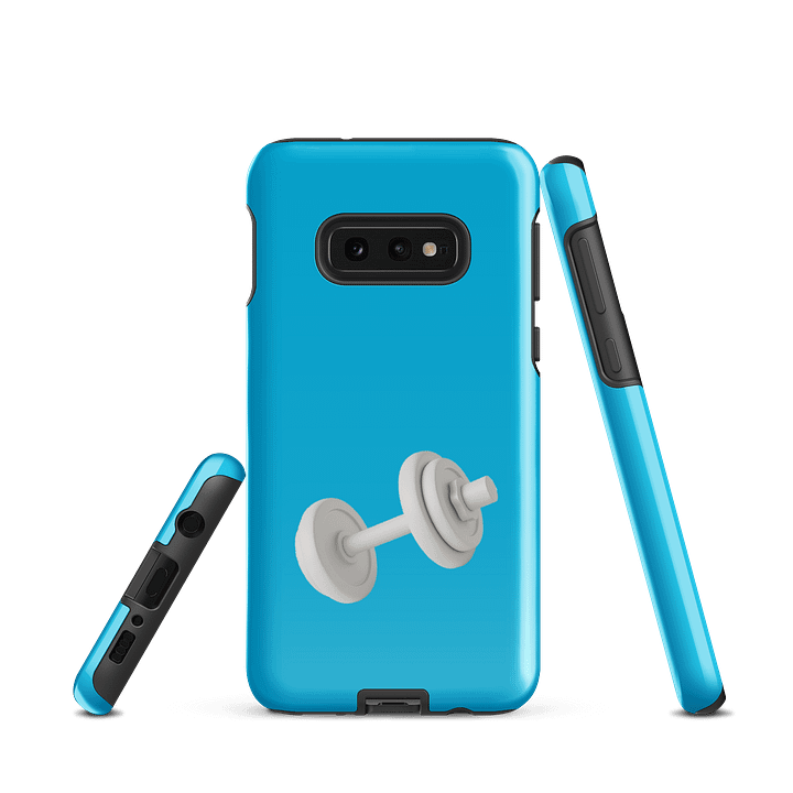 Cyan White Dumbbell Samsung Phone Case product image (3)