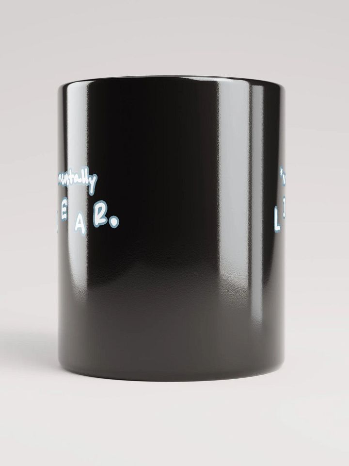 *not* mentally linear (lined design, #709AAF) glossy black mug product image (4)