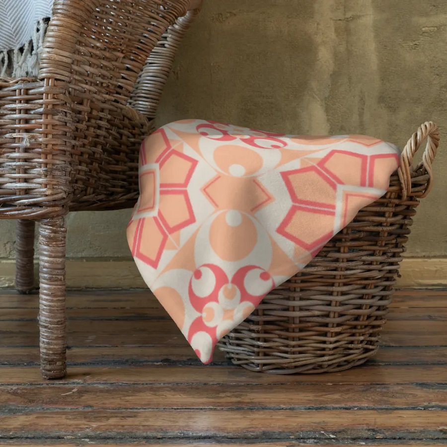 Peach Mosaic Throw Blanket product image (10)