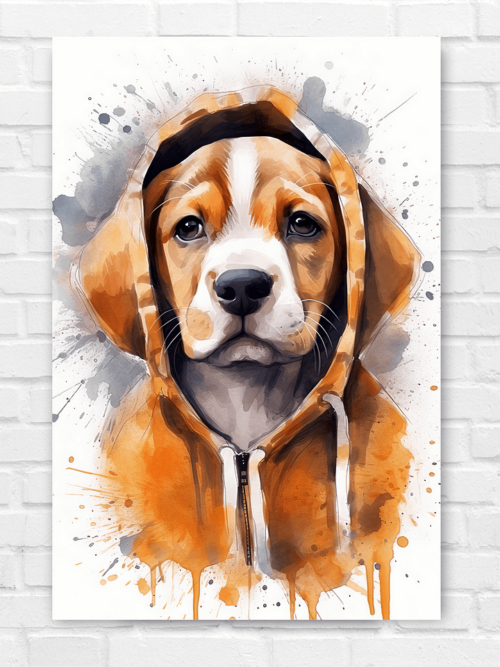 Splashy Puppy with hoodie New Digital Product product image (2)