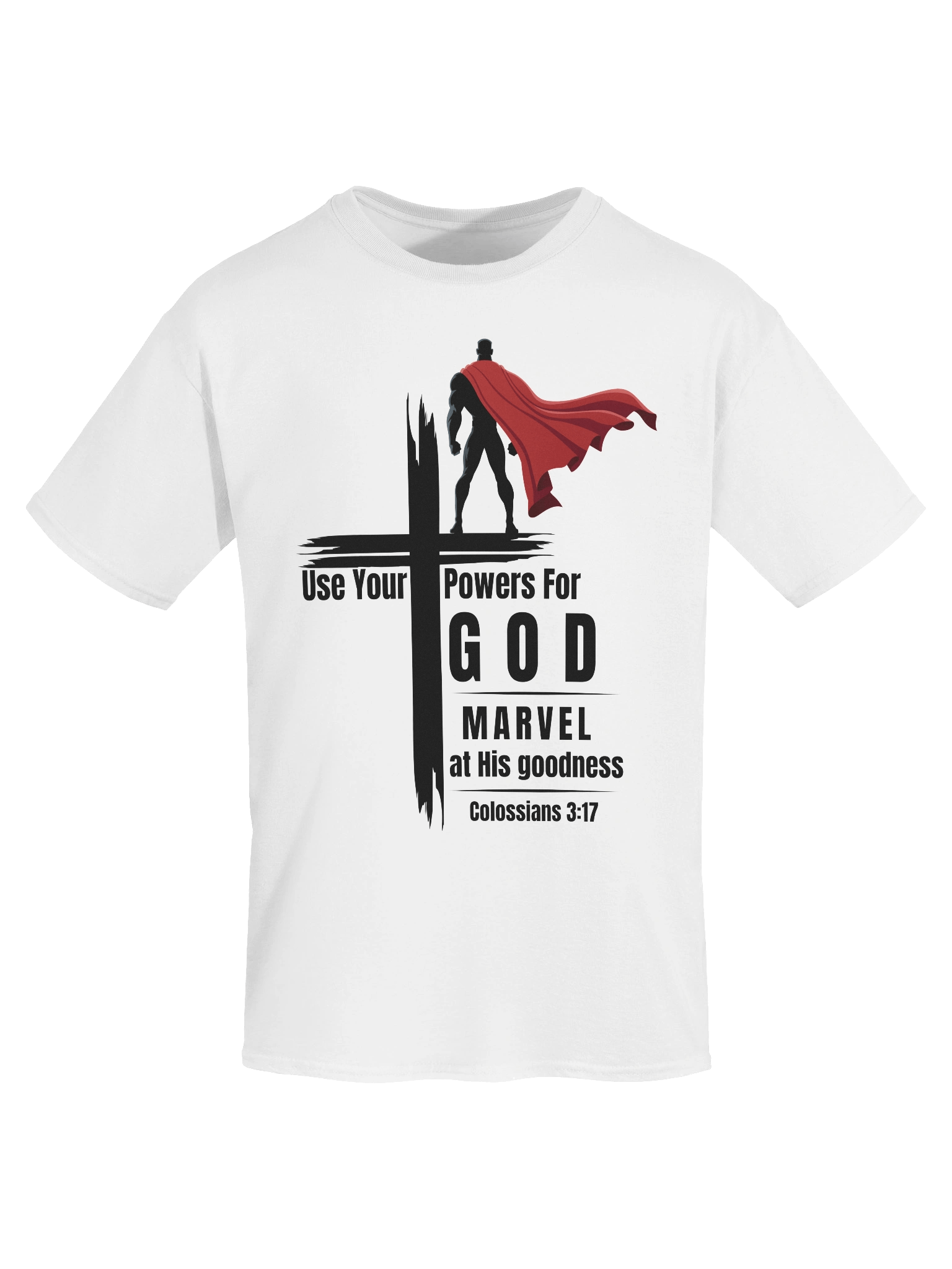Use your powers for God - Marvel at His Goodness Christian Superhero T-Shirt product image (7)