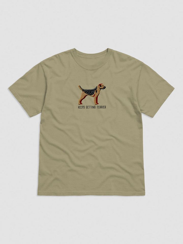Keeps Getting Terrier T-Shirt(Embroidered) of a Border Terrier(Black & Tan) product image (9)