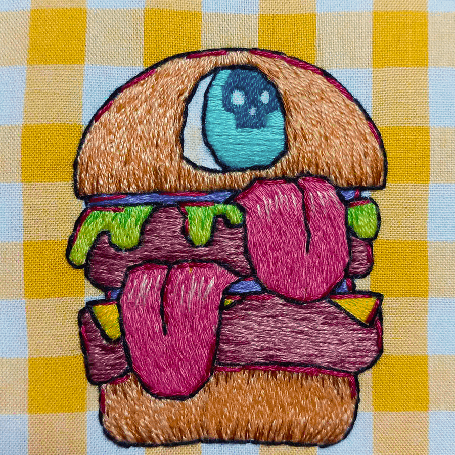 Monster Burger Embroidery Print product image (1)