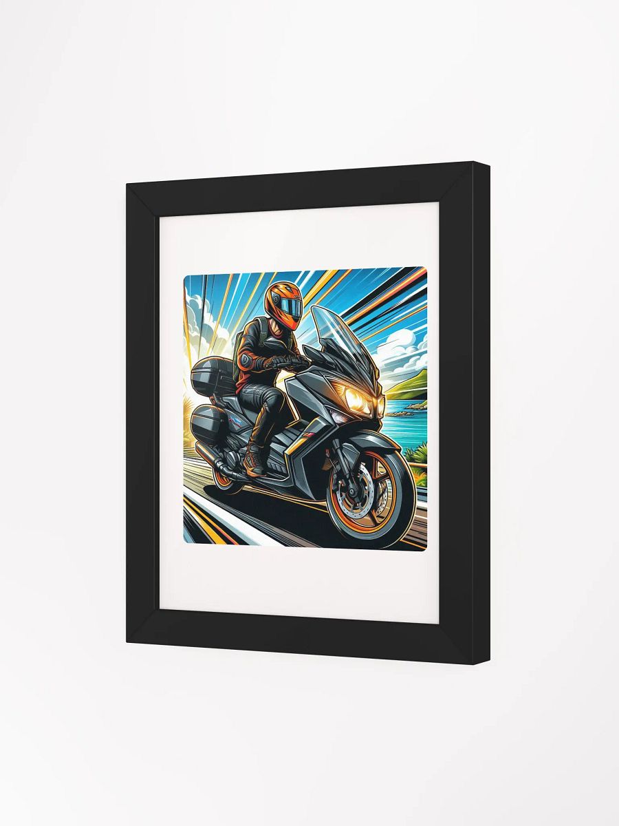 Ride On - Framed Matte Motorcycle Poster | automatic motorbike biker on the way AI work product image (68)