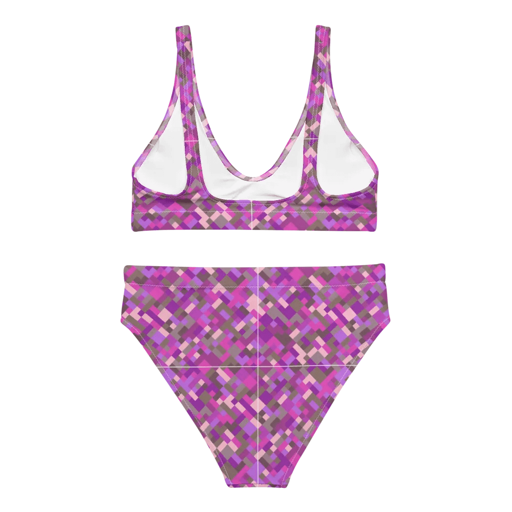 Colorful Mosaic Pattern Design High Waisted Bikini - v5 product image (5)
