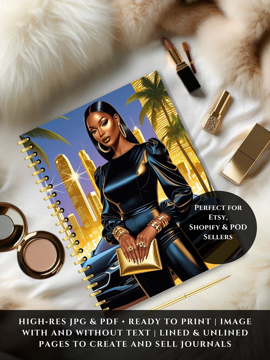 Boss Babe Journal Cover Set – 8.5×11 Printable & Digital Covers with Lined & Unlined Pages | JPG & PDF | Commercial Use product image (5)