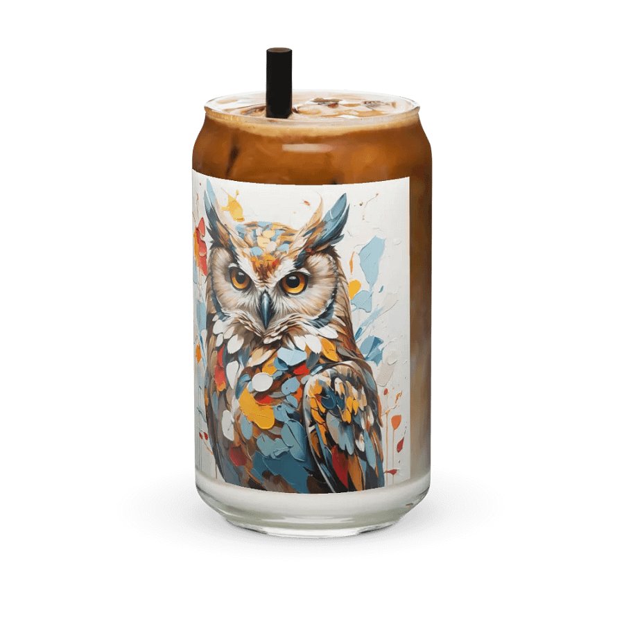 Mystic Plumage Owl Glass Can Sipper product image (2)