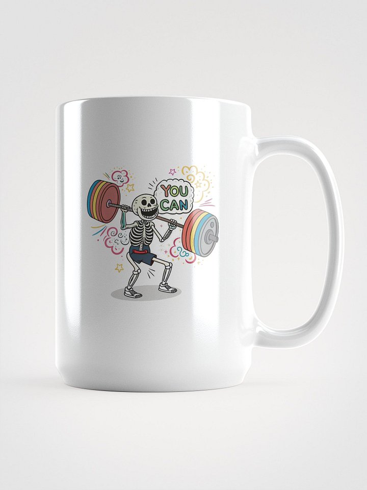 Rainbow Weightlifting Skeleton Mug product image (1)