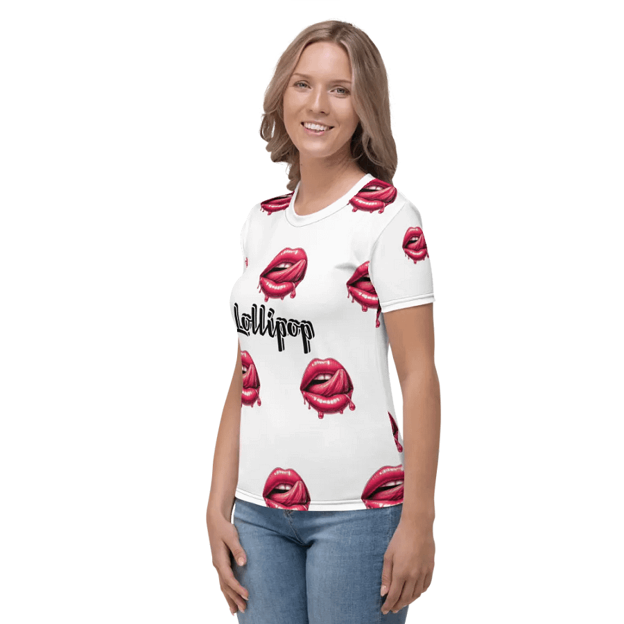 Lollipop Print Women's Crew Neck T-Shirt – Sweet, Fun & Stylish! 🍭 product image (3)