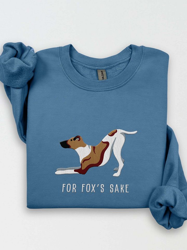 For Fox's Sake Sweatshirt (Embroidered) of a Smooth Fox Terrier(Brown & White) product image (1)