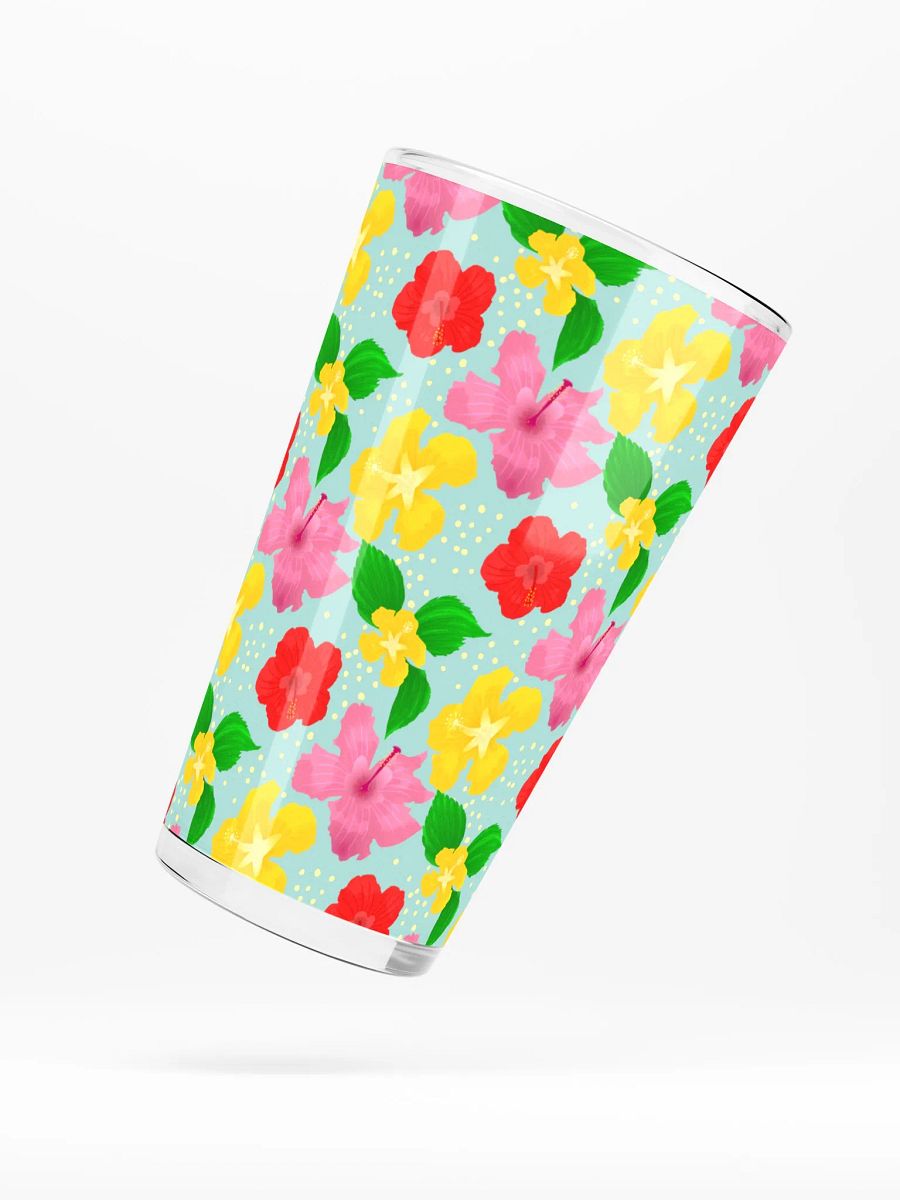 Hibiscus Flowers Pattern Pint Glass product image (5)