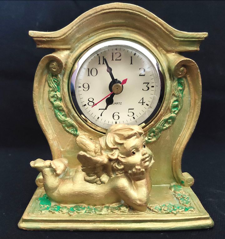 Relógio anjo, anjo dourado verde, decoração quarto product image (1)