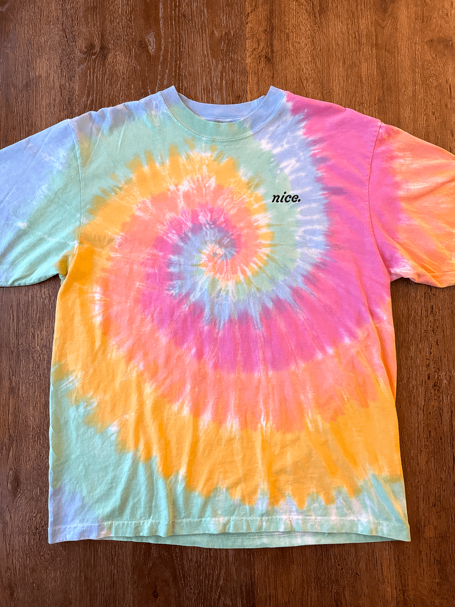 Nice. Embroidered Tie Dye Tee (Sherbet Rainbow) product image (1)