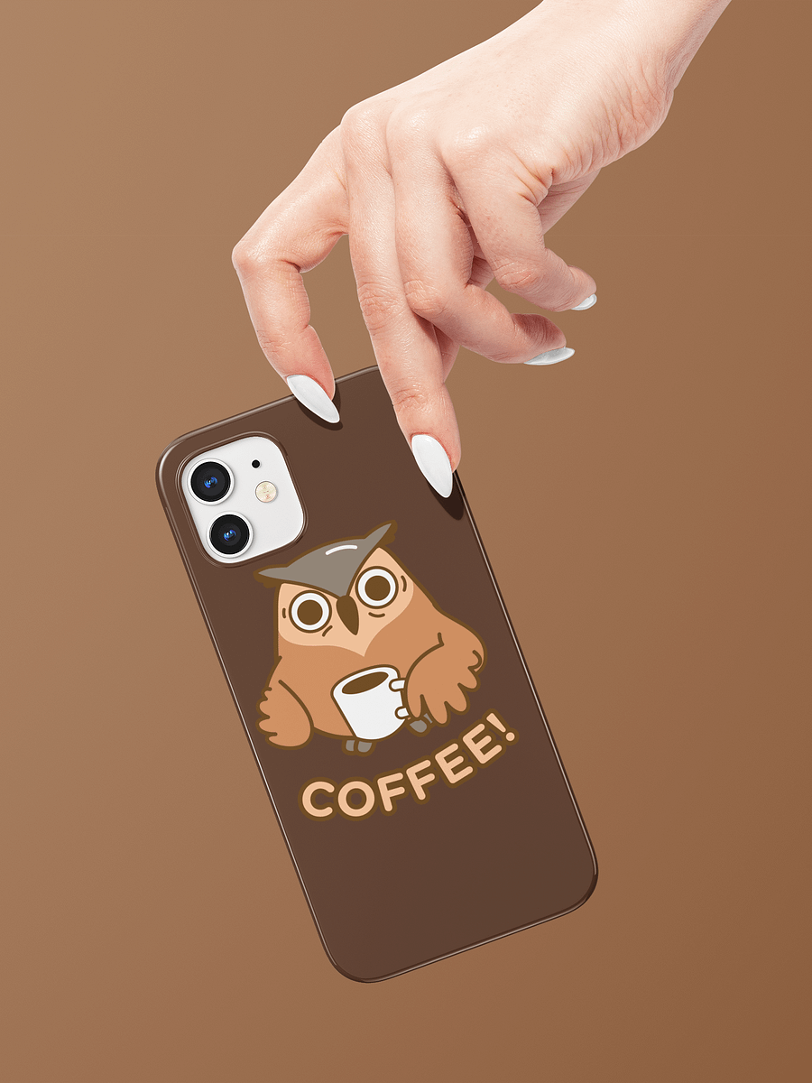 Funny Coffee iPhone Case I Cute Owl I Humorous Caffeine Lover Phone Cover I MAGSAFE COMPATIBLE product image (4)