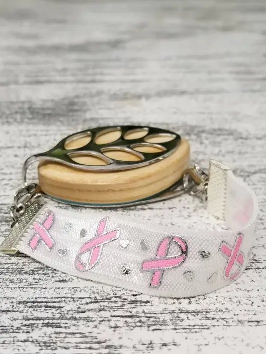 Pink Ribbon Elastic Bracelet | Handmade Accessory for Bellabeat Leaf Urban & Ivy product image (2)