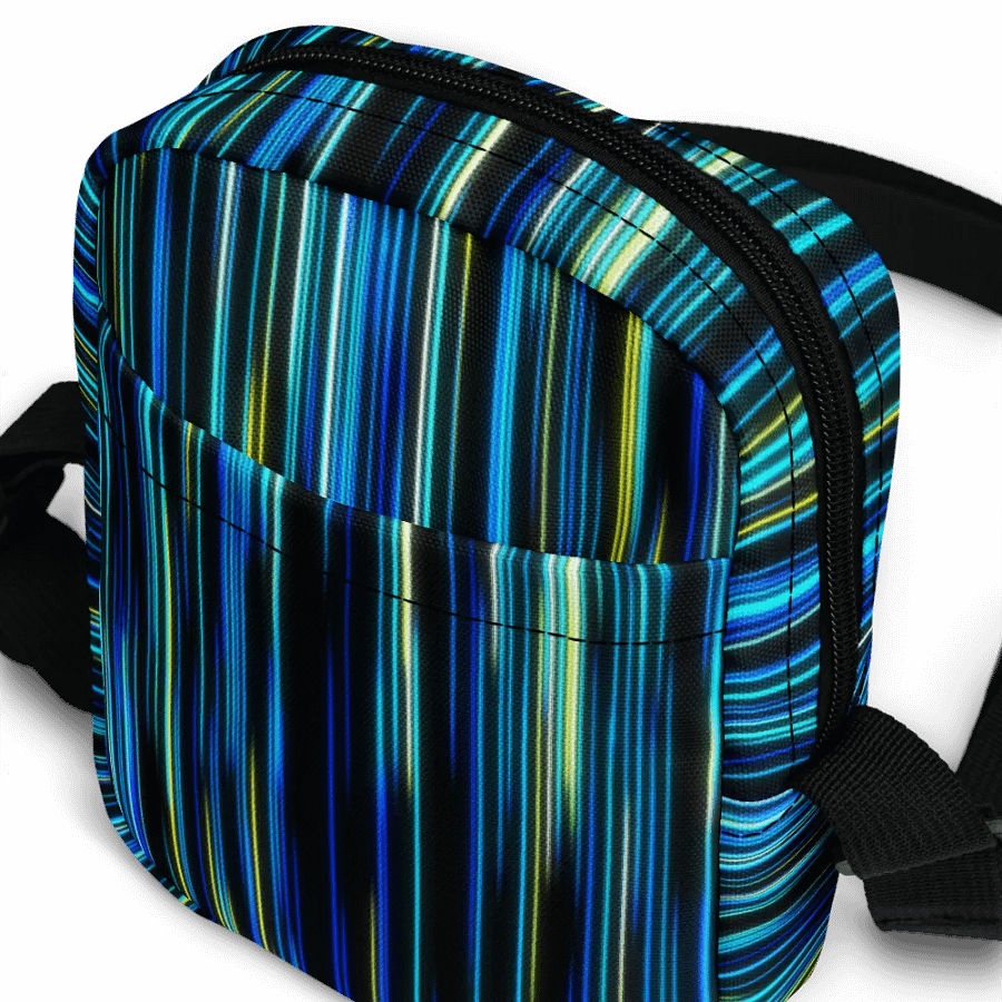 Vibrant Blue lines All-Over Print Crossbody Bag for moms ladies friends safe mobiles product image (10)