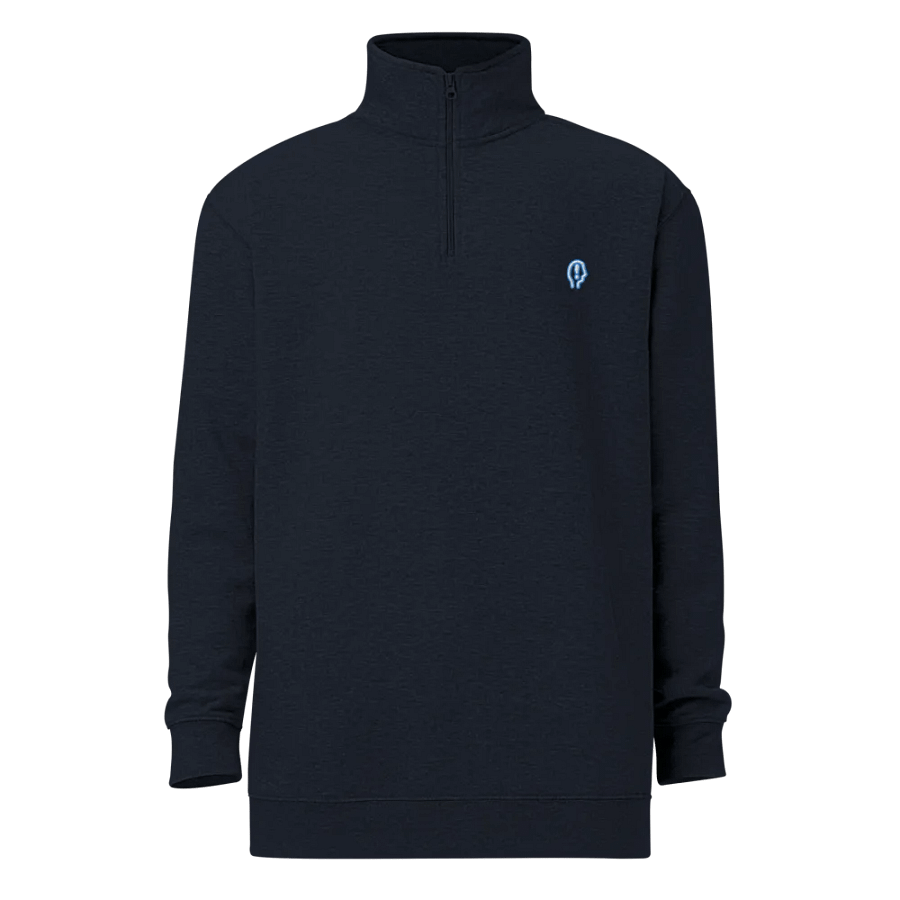 EXCLAIMING MENTALLY (aqua and white design) embroidered quarter zip product image (15)