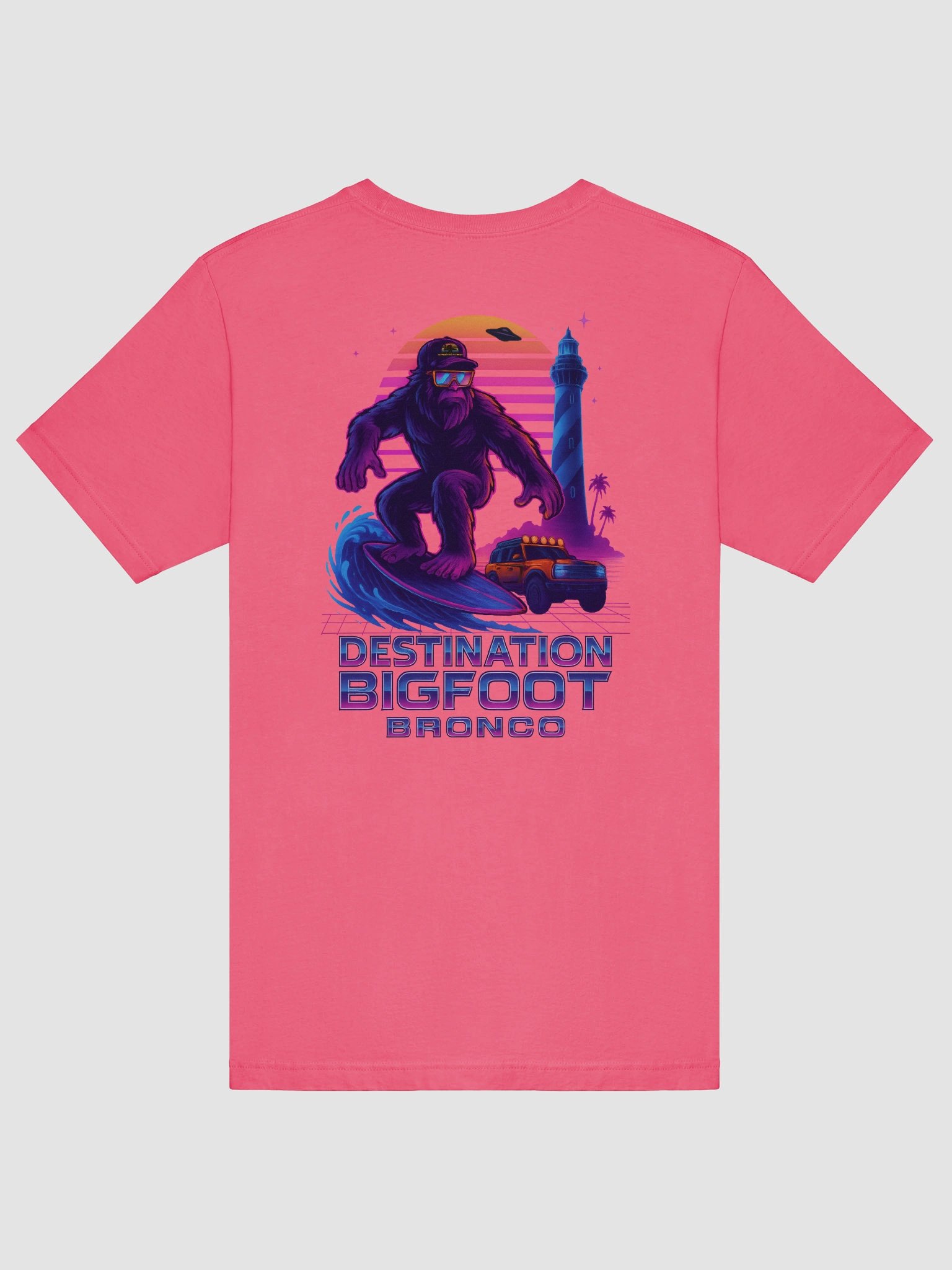 Destination Bigfoot Bronco Synthwave T-Shirt (Pink) product image (6)