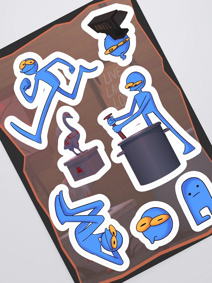 Blue Guy Sticker Sheet - 2 product image (1)