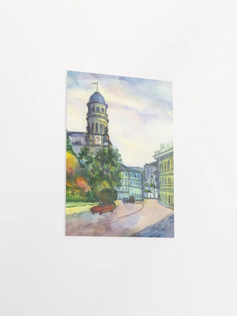 Serene Urban Tower Watercolor Poster - Cityscape product image (6)