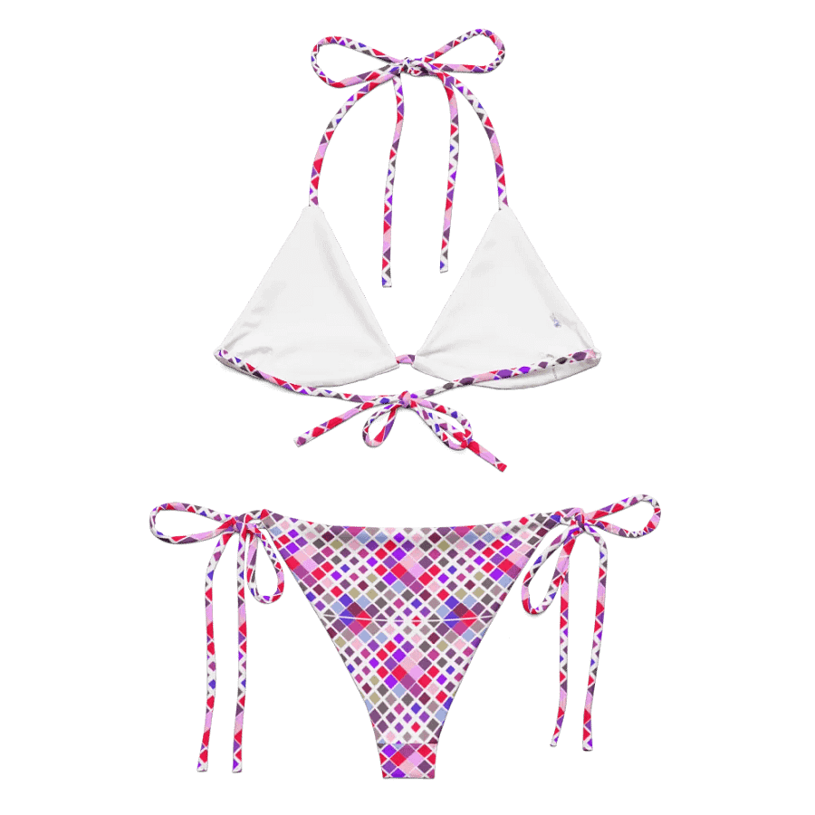 Colorful Square Pattern Design String Bikini - v1 product image (5)