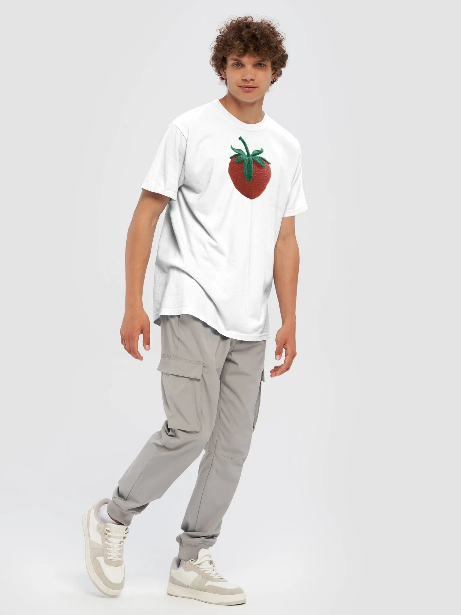 CozyAvocado White Garment-Dyed Heavyweight T-Shirt Strawberry #1 product image (7)