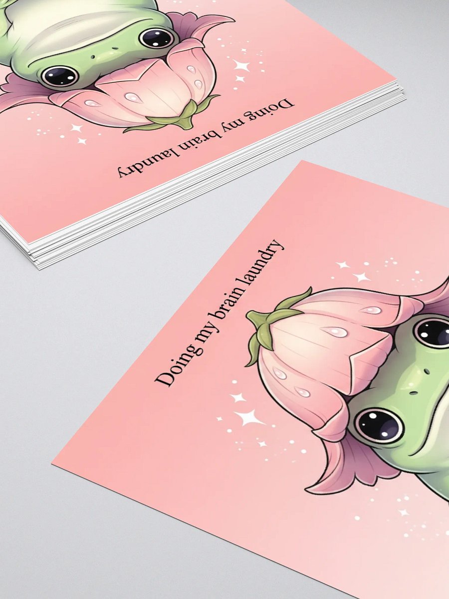 Cute Frog with Flower Hat Sticker - "Brain Laundry" Mental Health Art product image (11)