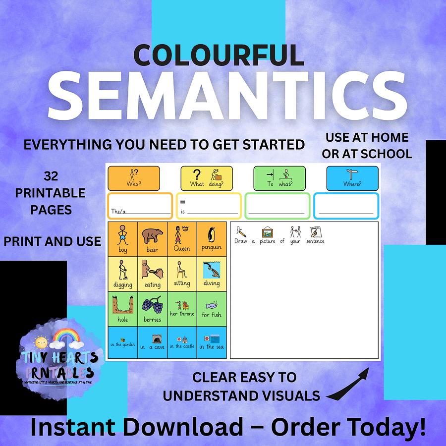 Colourful Semantics Posters Icon Card Packs | 36 Pages of Who, What Doing, Where, Describe Worksheets & Visuals | SEN, SLT, EYFS, Speech product image (6)