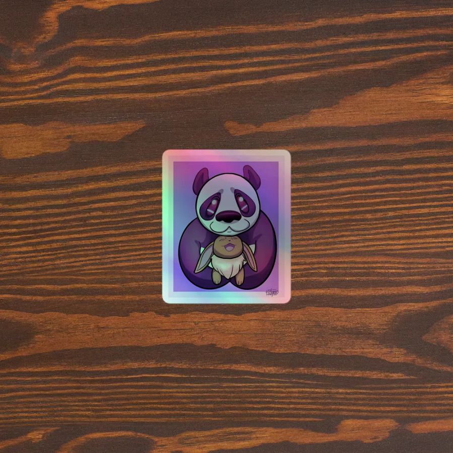Panda and Fox Holographic Sticker Sheet product image (5)