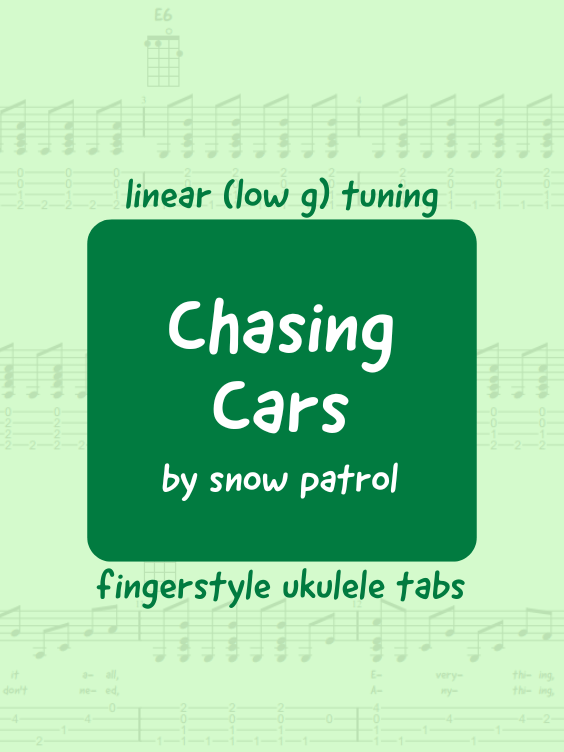 Snow Patrol - Chasing Cars (uke tabs) product image (1)