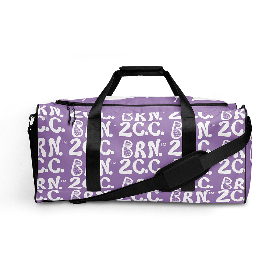 BOURNE to Cape Cod™ | Duffle Bag | BRN.2C.C.™ | Coastal Gym & Travel Gear | 22" All-Over Print Weekender | White Logos on East Side Lavender product image (1)