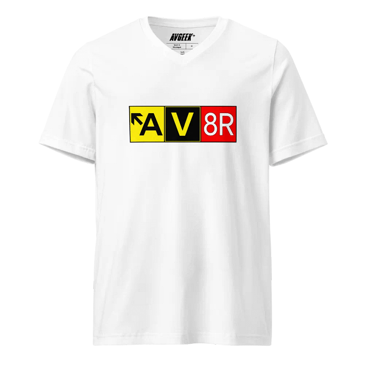 T-Shirt "AV8R" V-Neck white product image (1)
