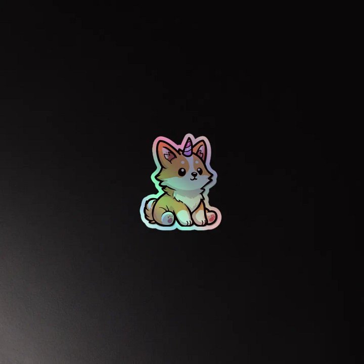Corgi Unicorn Holographic Sticker Sheet product image (4)