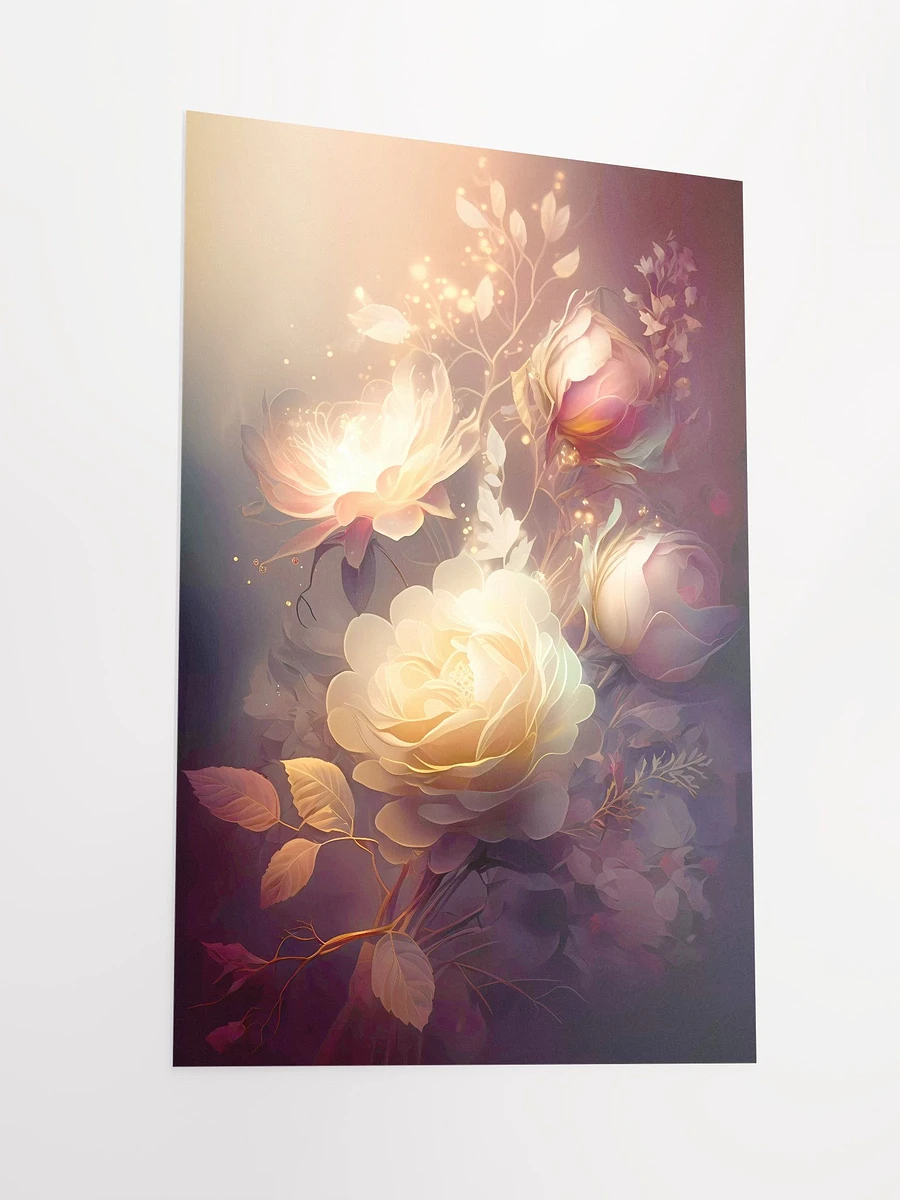 Luminous Whispers: Ethereal Glowing Flower Poster for Tranquil Home Decor Matte Poster product image (4)
