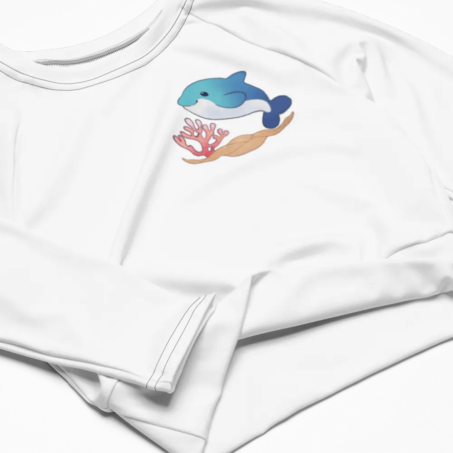 Chibi Dolphin Long Sleeve Crop Top product image (4)