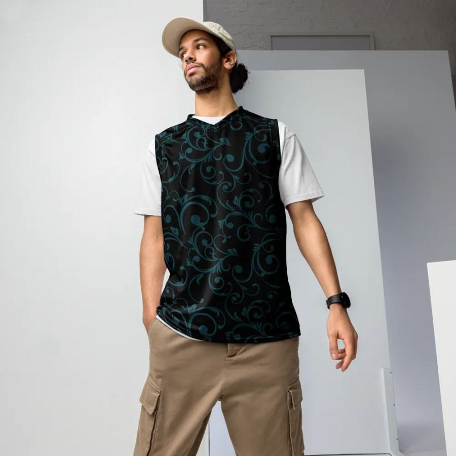 Dark Teal Basketball Jersey product image (5)