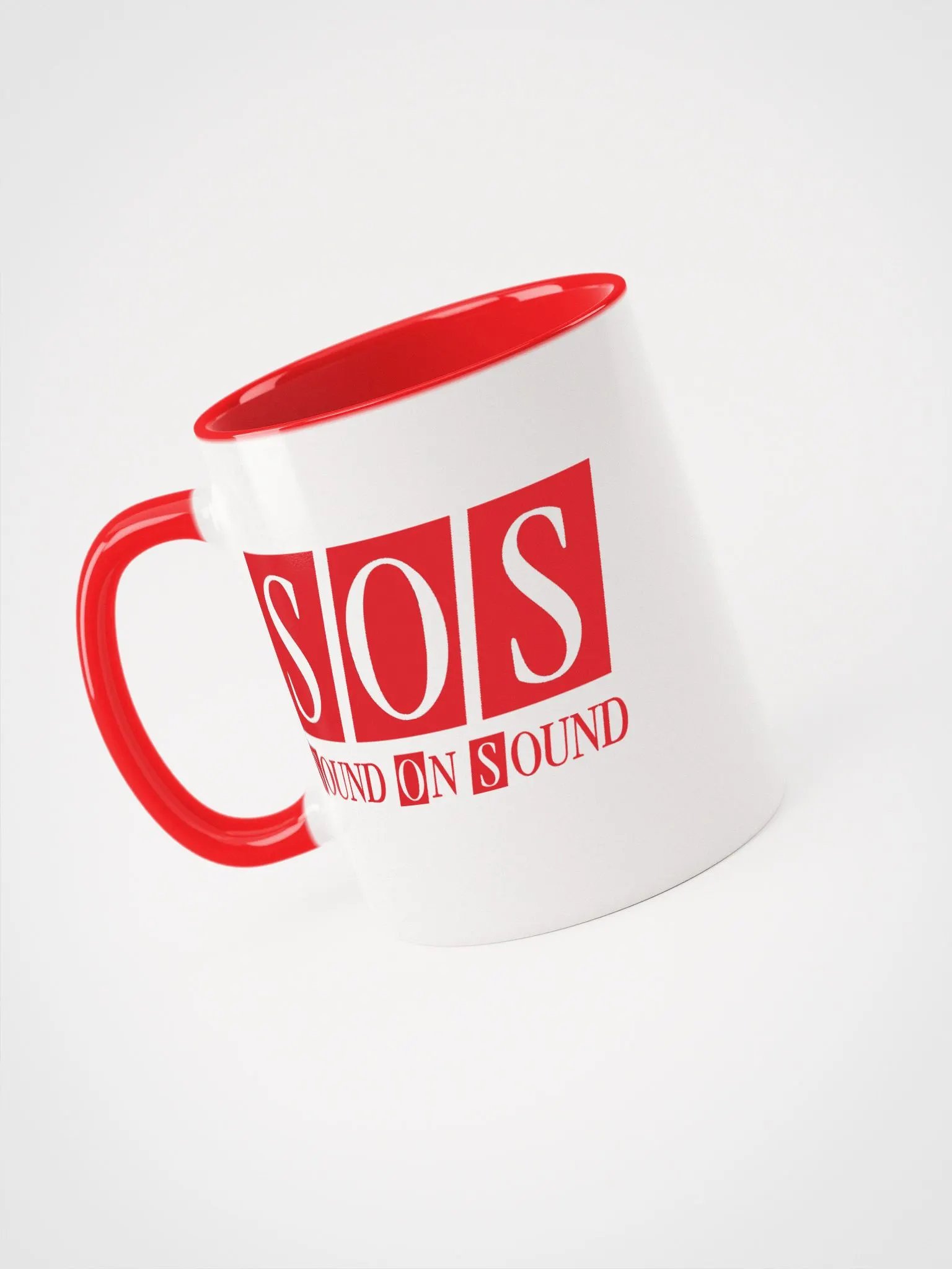 White And Red Mug - Red SOS Logo product image (3)