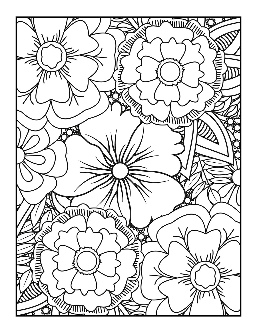 Large Print Flowers Adult Coloring Book (Volume One) | Beautiful Oversized Flowers | Adult Flower Coloring Pages | Gift Idea for Mom product image (4)
