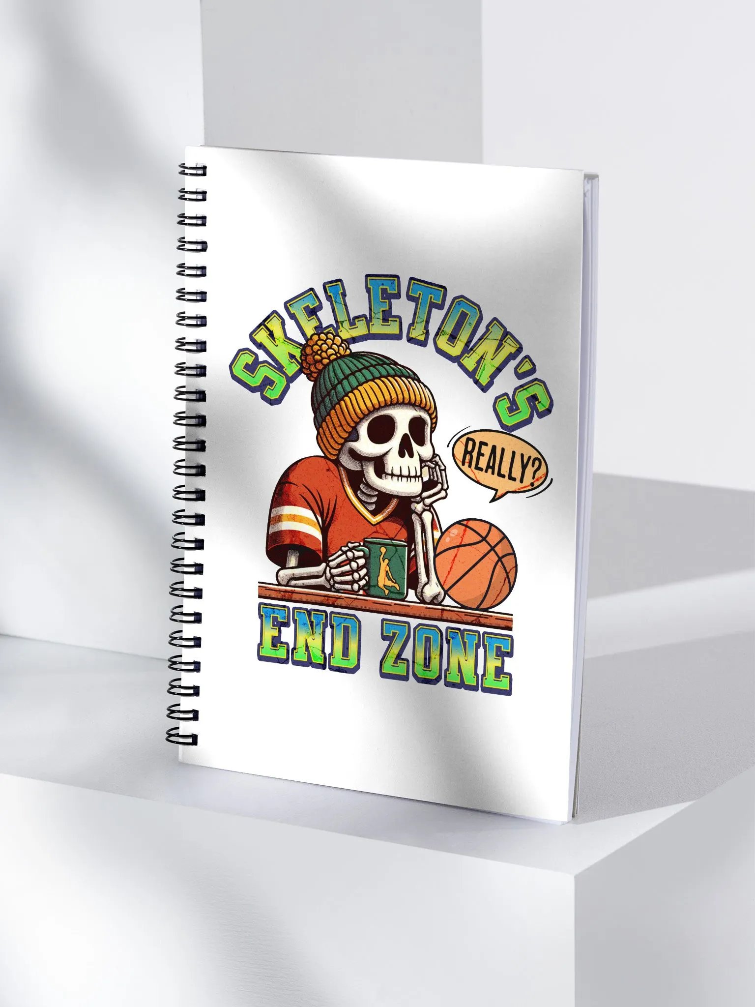 Skeletons End Zone Basketball Customizable Spiral Notebook product image (1)