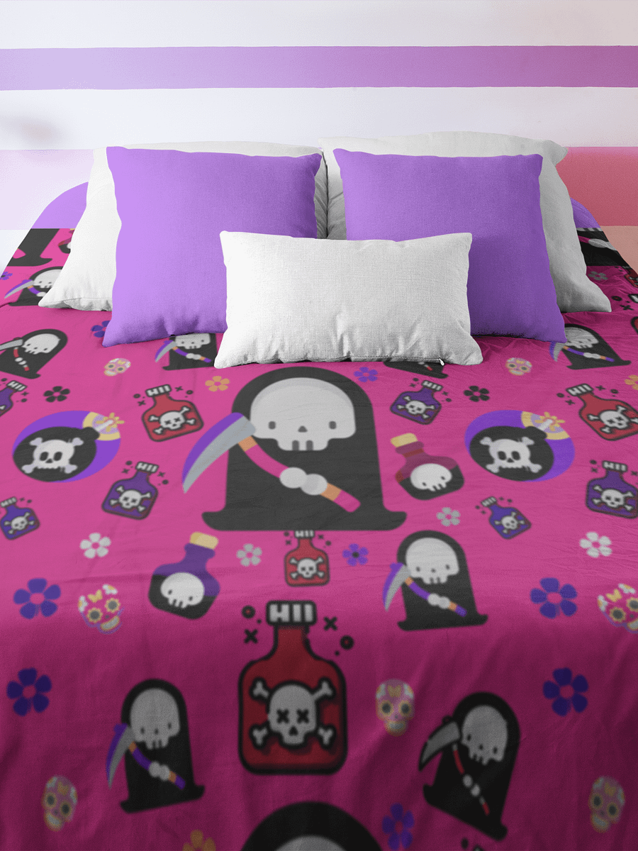 Pink Grim Reaper Throw Blanket product image (1)