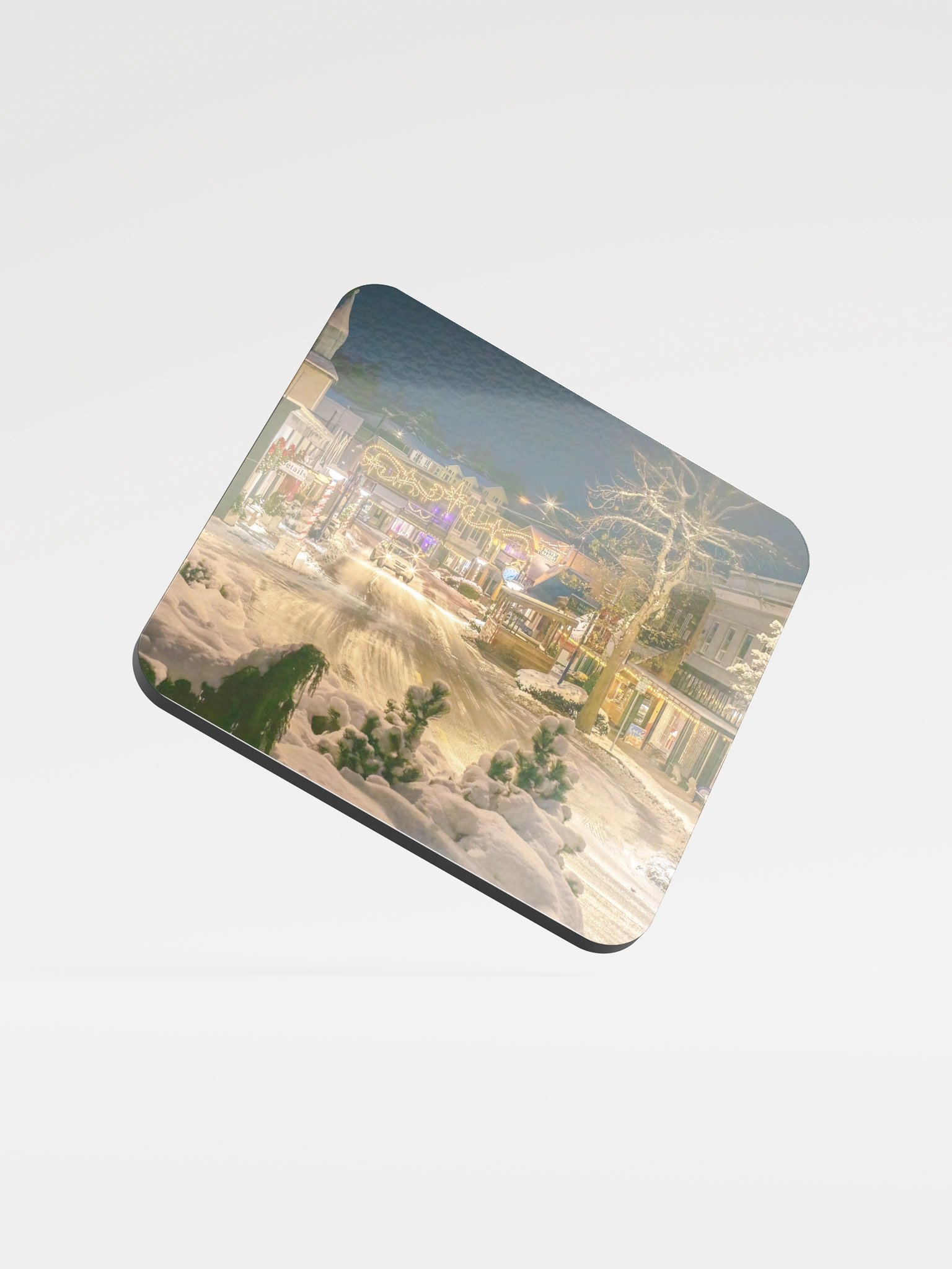 Poulsbo Winter Solstice Glossed Cork Coaster product image (1)