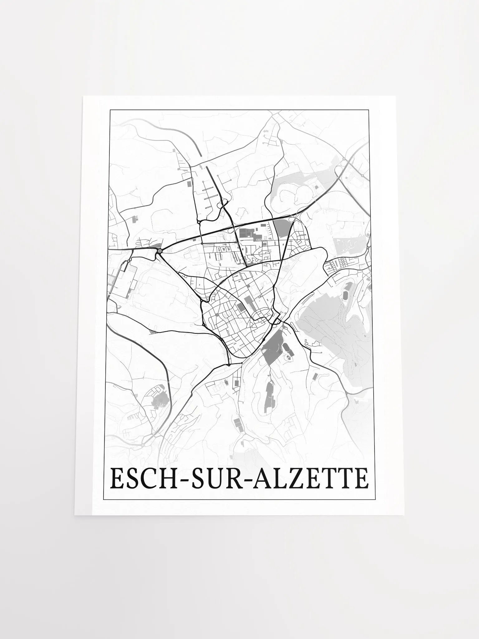 Esch-sur-Alzette, Luxembourg, city map print product image (18)