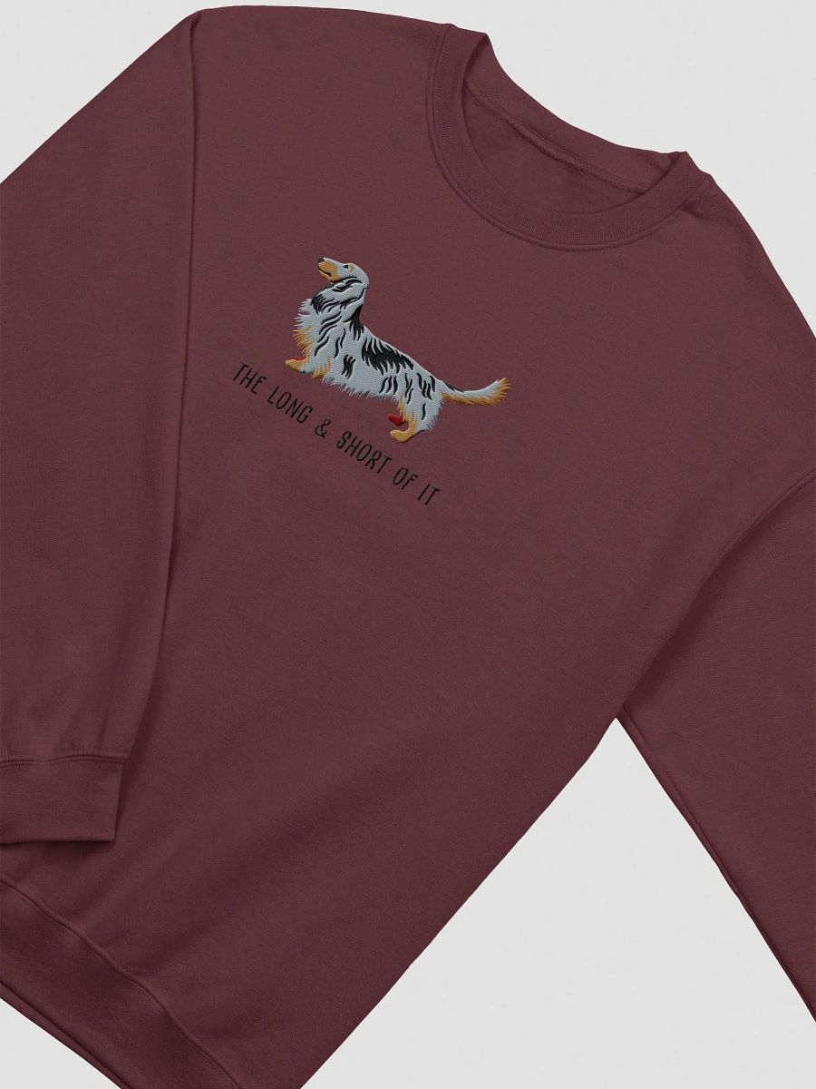 The Long & Short of It Sweatshirt (Embroidered) of a Longhaired Dachshund(Dapple) product image (18)