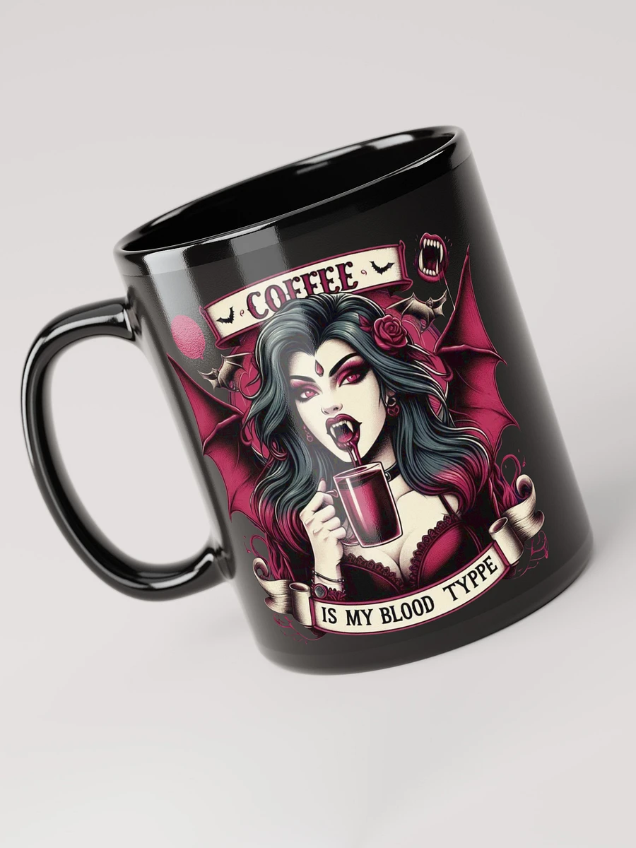 Coffee Is My Blood Type - Black Glossy Mug product image (3)