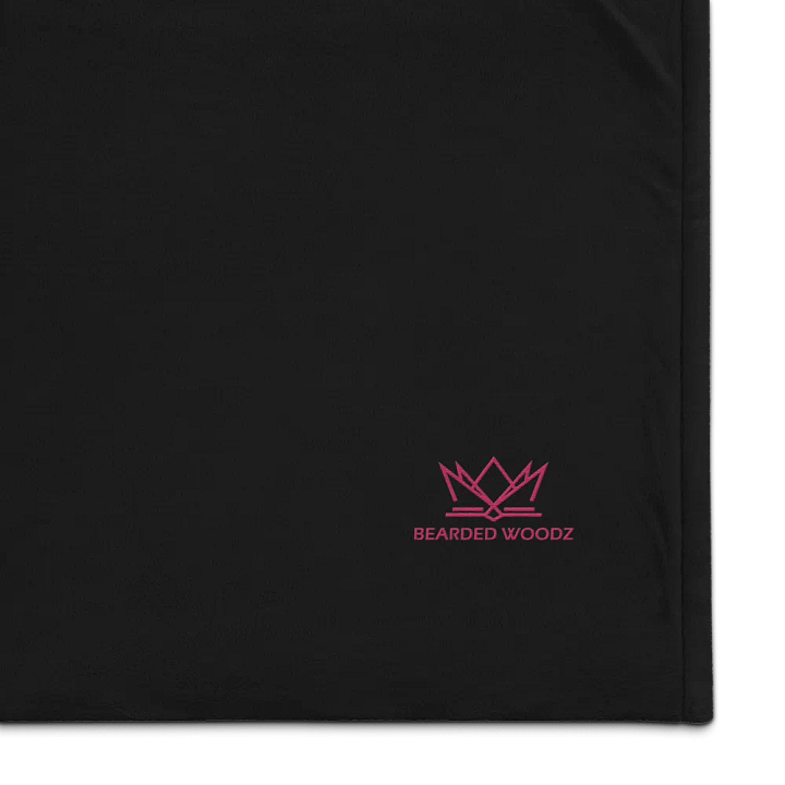 Bearded Woodz Embroider Sherpa Blanket (Black/ Flamingo) product image (1)