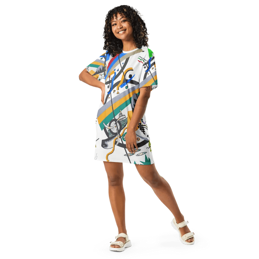 Abstract Lithographic Pattern Design T-shirt Dress - v2 product image (9)