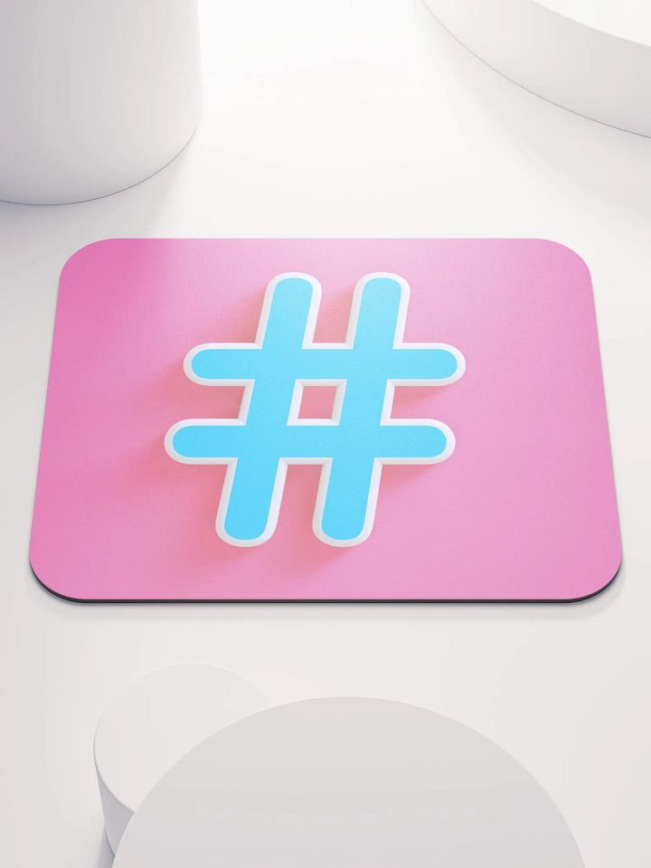 Trendy Blue Hashtag Mouse Pad product image (1)