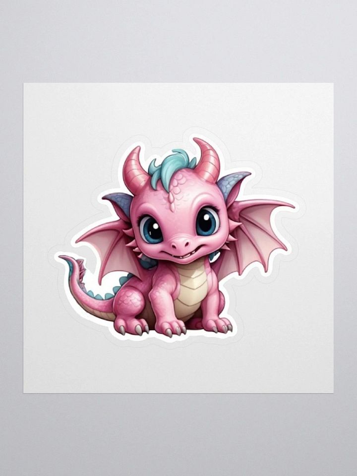 Cute Baby Pink Dragon V.1 Sticker product image (3)